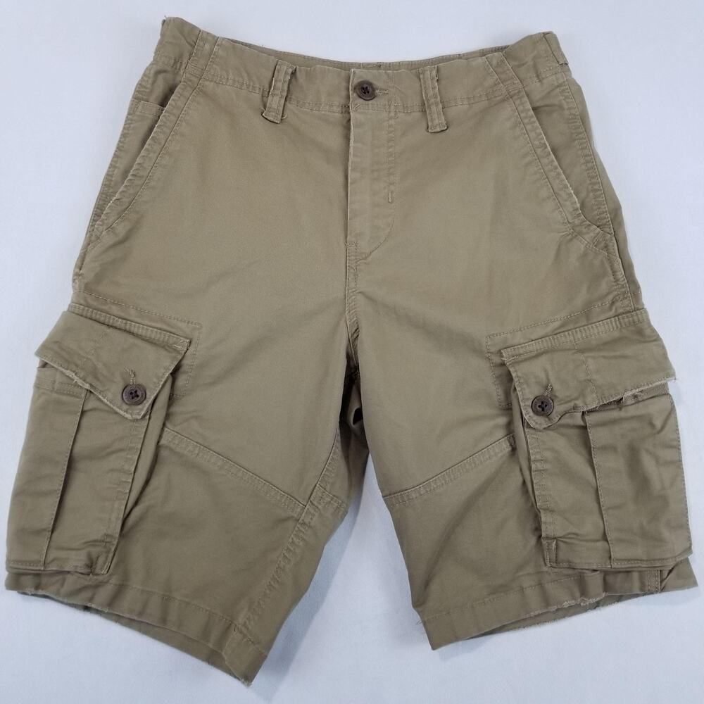 American Eagle Cargo Shorts 32 Tan Baggy 10" Skate Utility Y2K Twill Mens